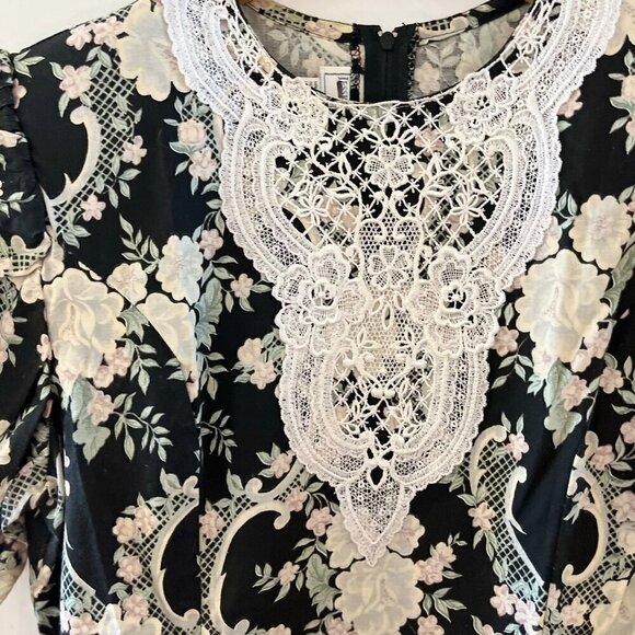 Vintage Gunne Sax Jessica McClintock Lace Prairie Cottagecore Dress Sz 12 - Picture 5 of 9